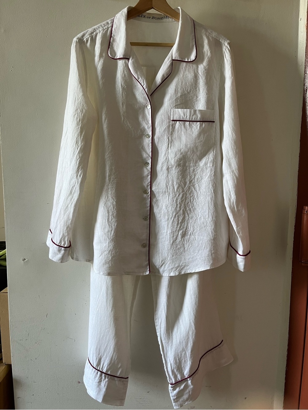Alix of Bohemia 100% linen P.J set very good pre-owned.